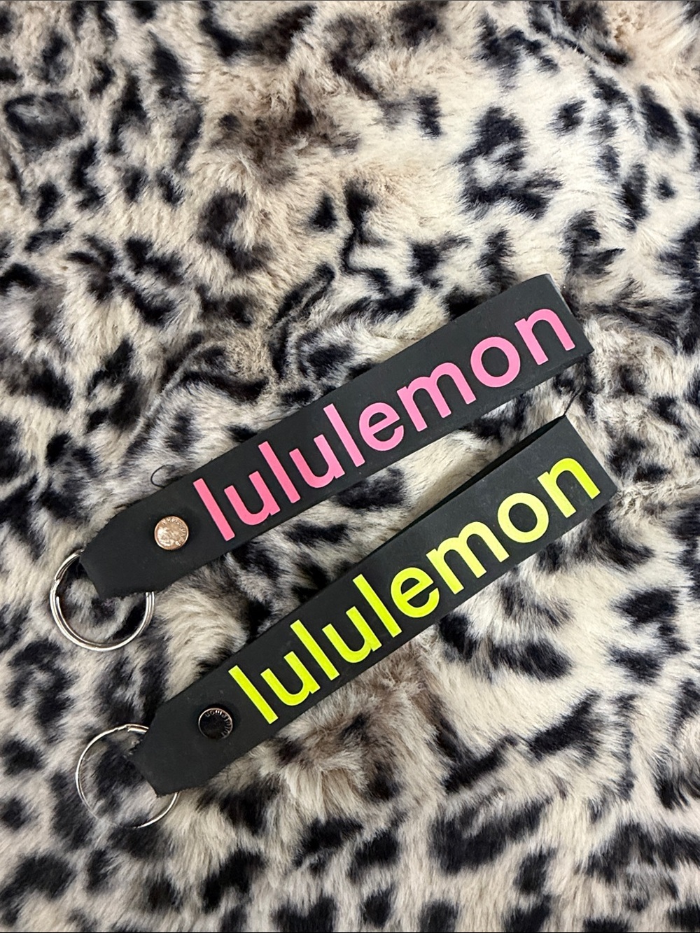 Lululemon keychain bundle black yellow and pink keys
